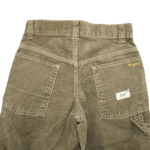 Vintage GAP Carpenter Corduroy Work Pants Olive Green Y2K Utility Style - Picture 7 of 10